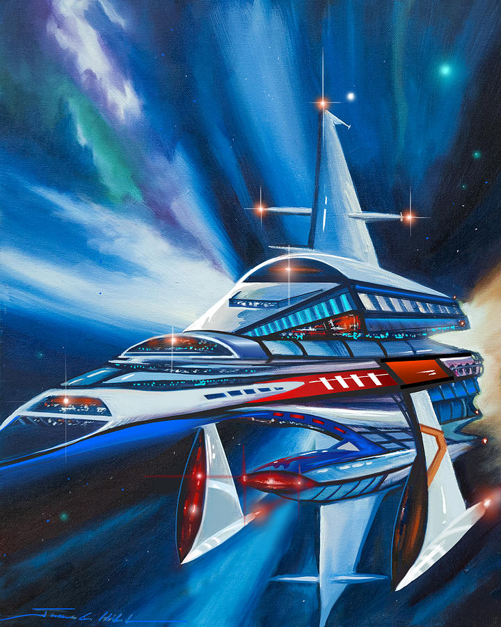 Science Fiction Painting - Berkey IV Starship by James Hill
