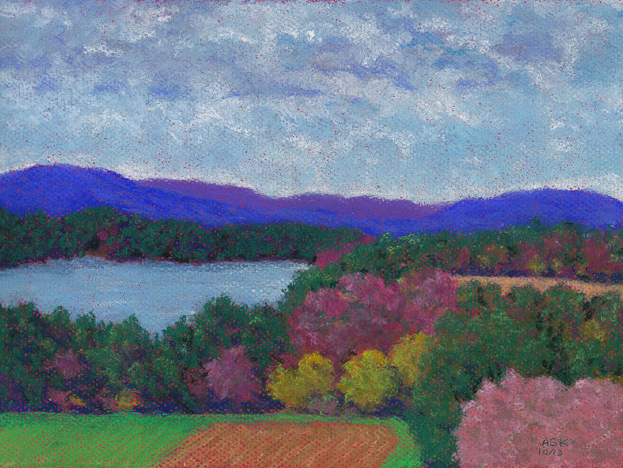 Berkshires in Late October Pastel by Anne Katzeff
