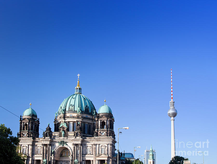 Berlin Cathedral and TV Tower Photograph by Michal Bednarek