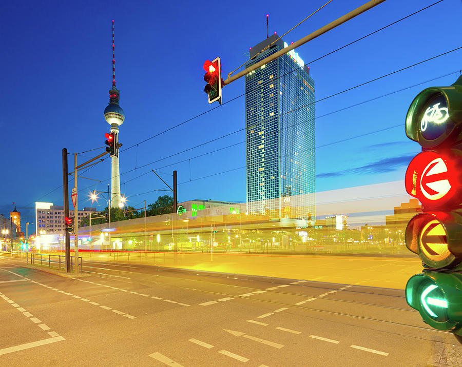 Berlin Cityscape Traffic Lights Photograph by Matthias Makarinus
