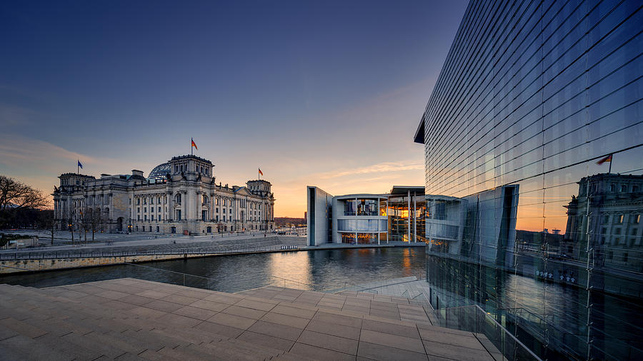 Berlin Reichtstag with spree river Photograph by RICOWde