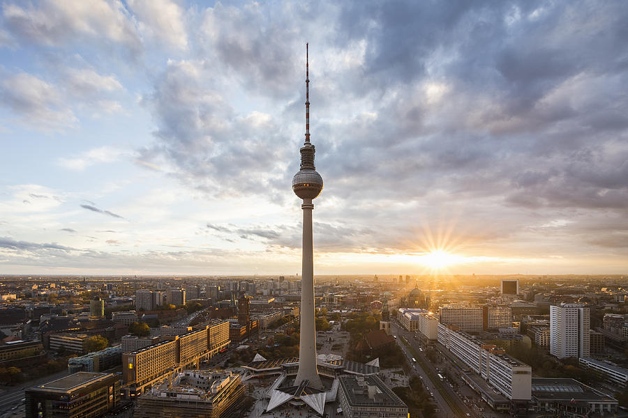 Berlin skyline at sunset Photograph by Rafael Dols