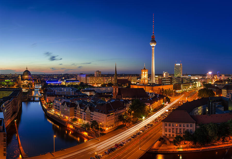 Berlin Skyline Panorama Pyrography by Jean Claude Castor - Fine Art America