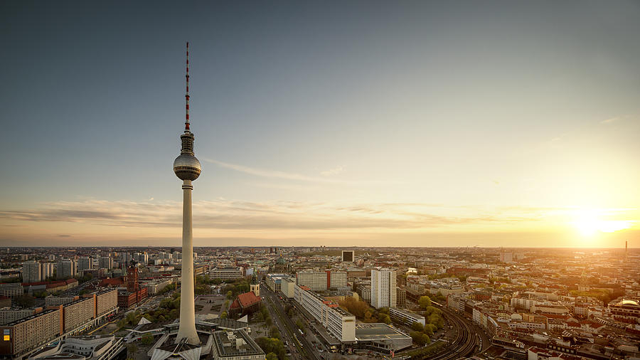 Berlin Tv Tower At Sunset Photograph by RICOWde