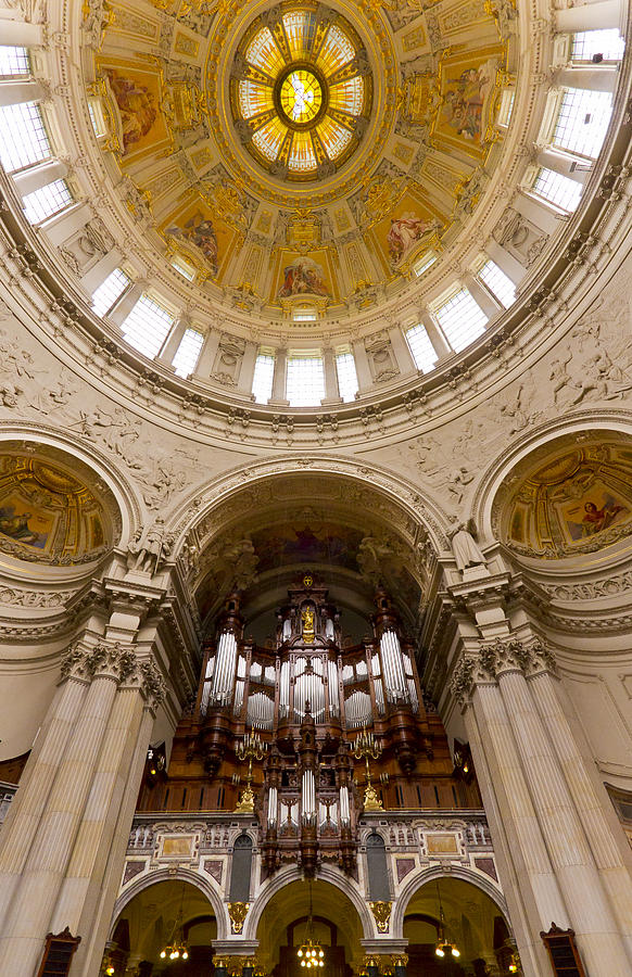 Berlin Photograph - Berliner Dom organ and ceiling by Jenny Setchell