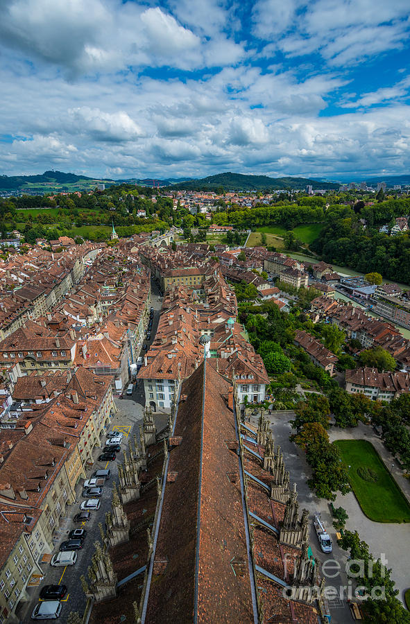 Bern Switzerland Aerial from Munster Cathedral  Photograph by Gary Whitton