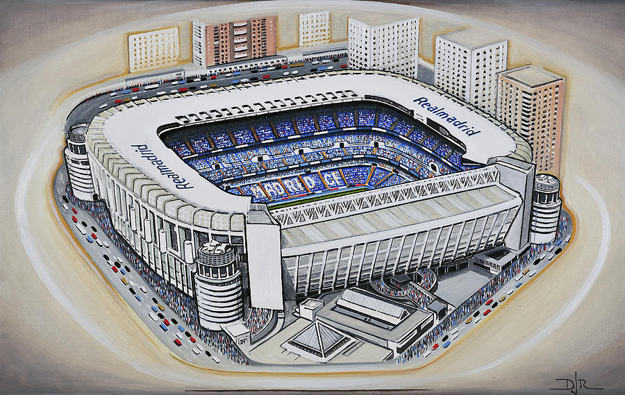 Football Painting - Bernabeu - Real Madrid by D J Rogers