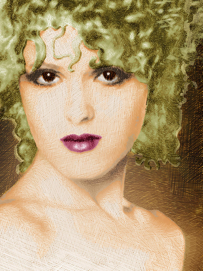 Hollywood Painting - Bernadette Peters Gold by Tony Rubino