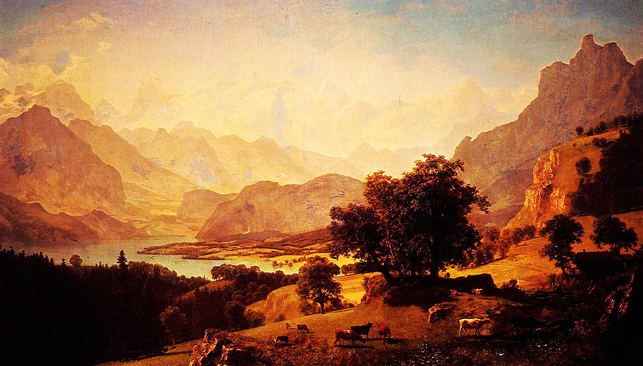 Bernese Alps As Seen Near Kusmach 1859 Painting by MotionAge Designs