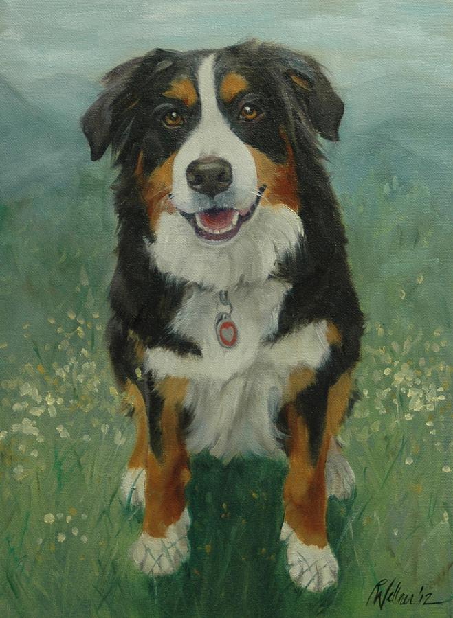 Bernese Mountain Dog Painting by Pet Whimsy Portraits | Pixels