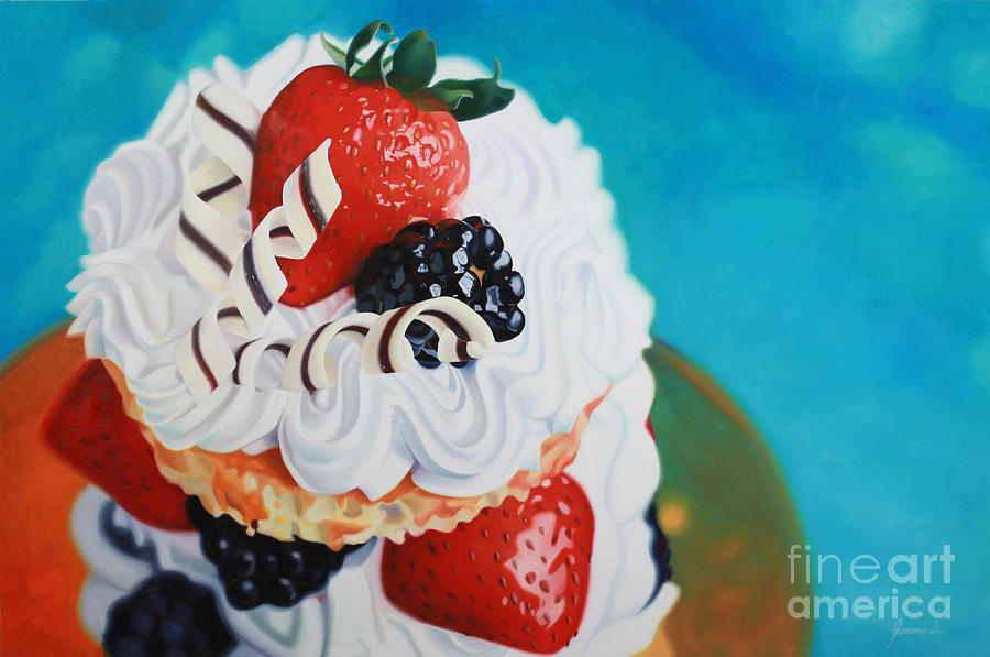 Cake Painting - Berry Tall Cake by Guenevere Schwien