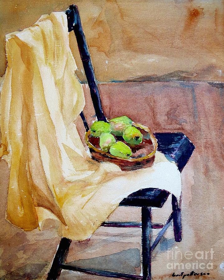 Berts Basket of Pears  Painting by Nancy Patterson