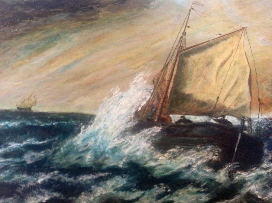 Berts Boat Painting by Judith Desrosiers