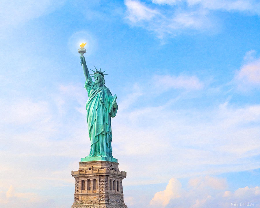 Landmark Photograph - Beside the Golden Door - Statue of Liberty by Mark E Tisdale