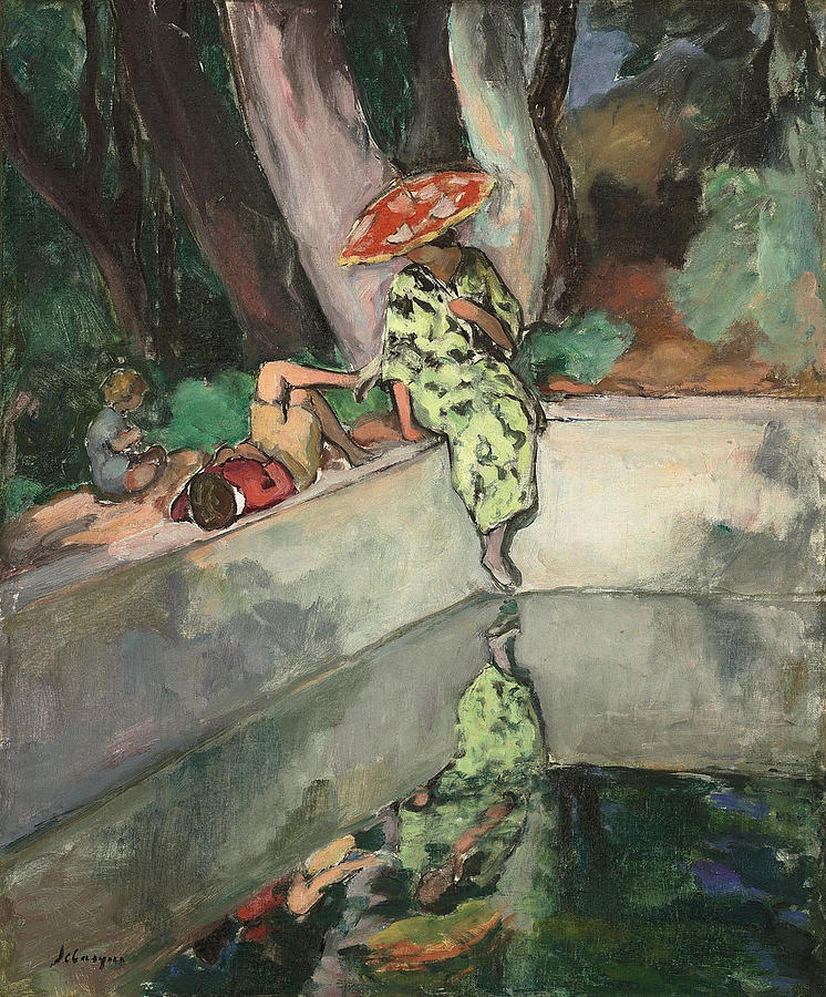 Pierre Auguste Renoir Painting - Beside the Pool by Henri Lebasque