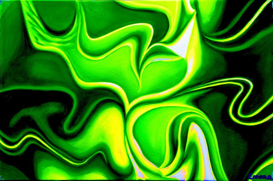 Best Art Choice Award Original Abstract Oil Painting Modern Green