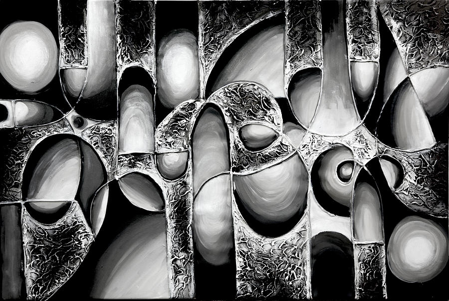 Best Art Choice AWARD Original Abstract Oil Painting Modern White Black Contemporary Home 