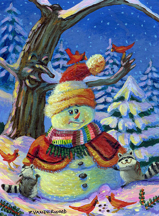 Best Christmas Friends Ever Painting by Jacquelin L Westerman