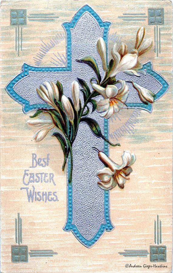 Easter Photograph - Best Easter Wishes 1912 Vintage Postcard by Audreen Gieger