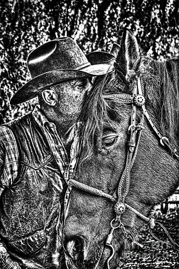 Horse Photograph - Best Fiends in BW by Tommy Anderson