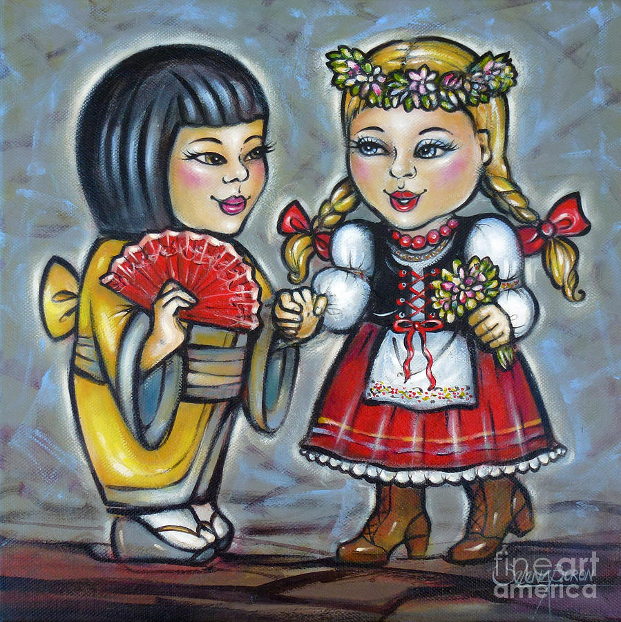 Doll Painting - Best Friends 171011 #1 by Selena Boron