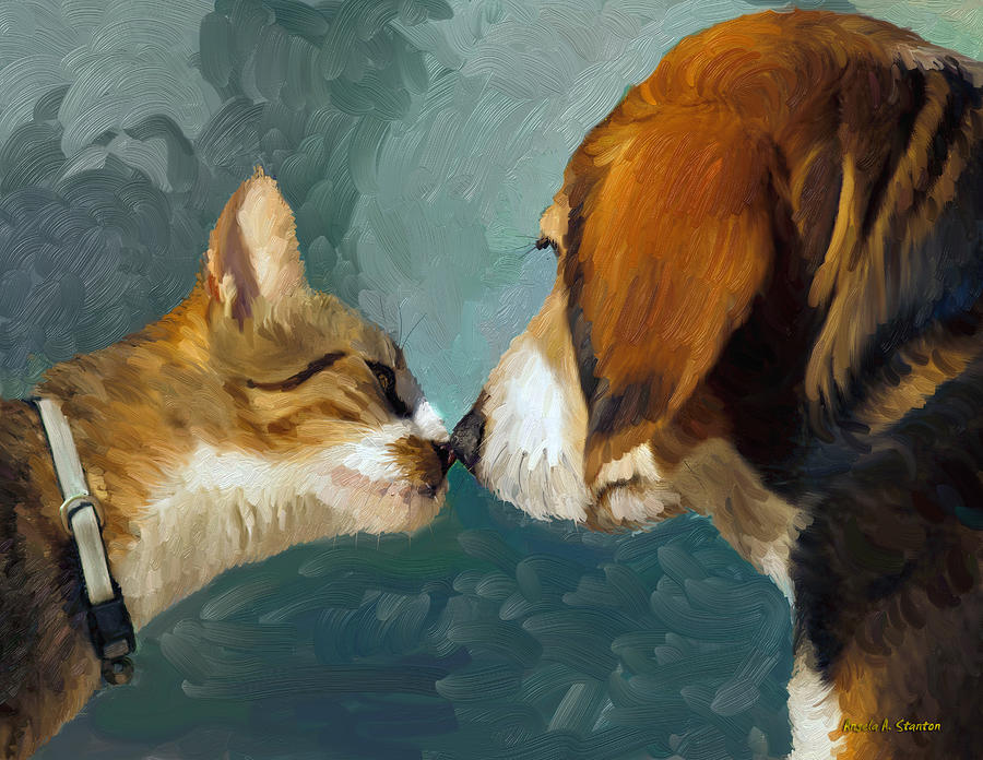 Best Friends Painting by Angela Stanton
