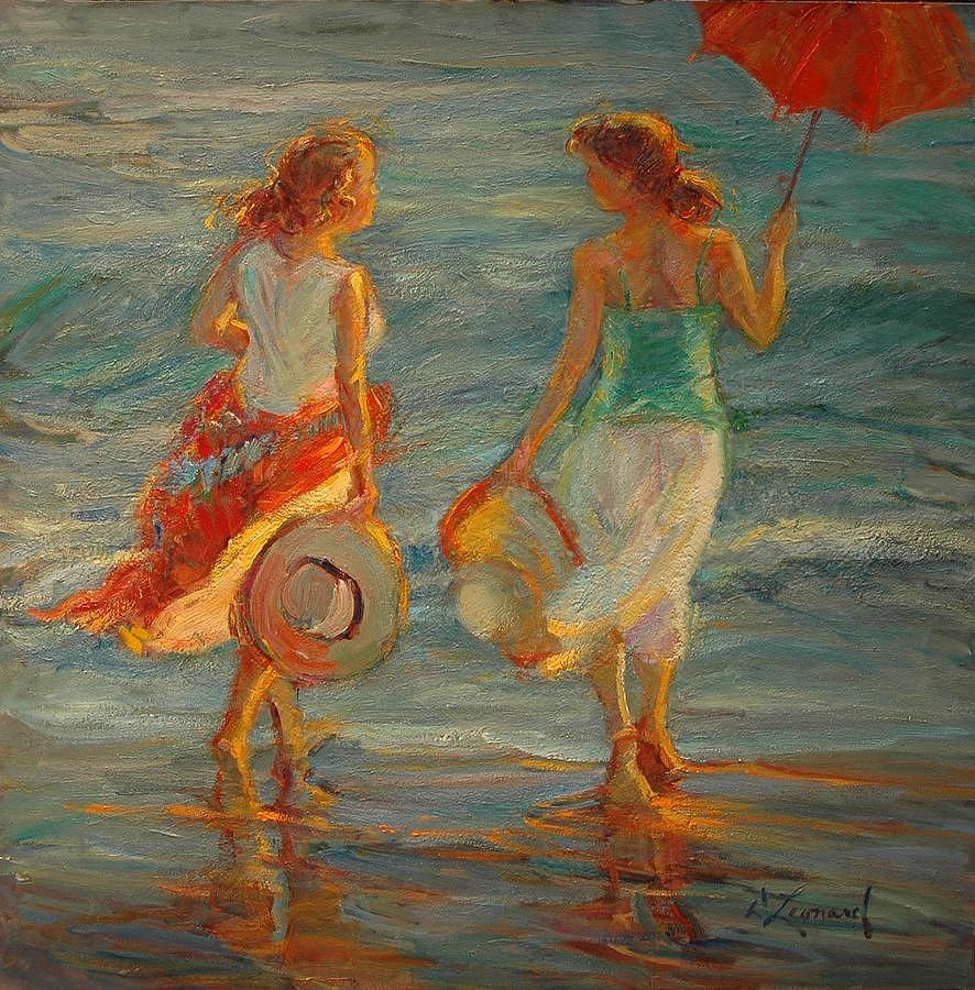 Umbrella Painting - Best Friends by Diane Leonard