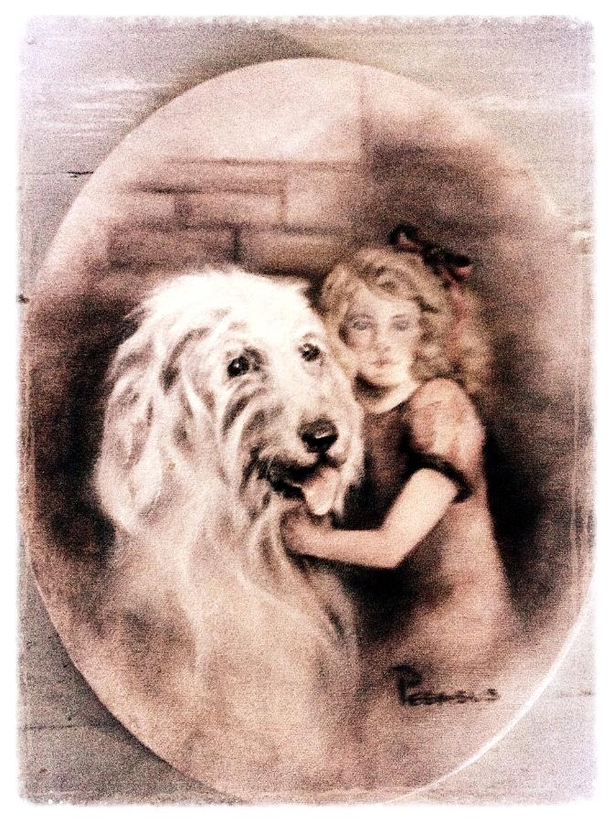 Dog Painting - Best Friends Forever - Vintage Collection by Beverly Pegasus