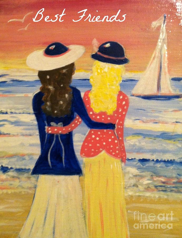 Best Friends Greeting Card Painting by Jacqui Hawk
