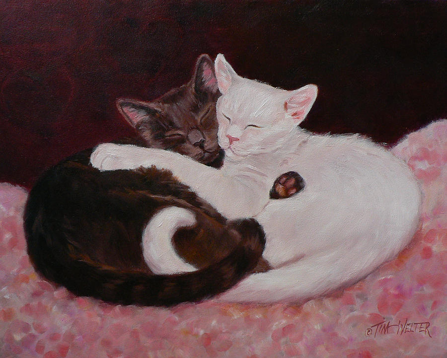 Valentines Day Painting - Best Friends by Tina Welter