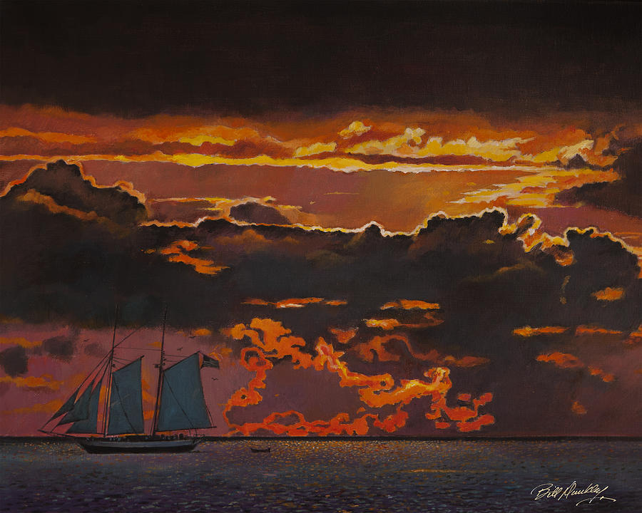 Sunset Painting - Best of Key West by Bill Dunkley
