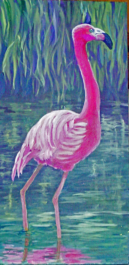 Betas Flamingo Painting by Harriett Masterson