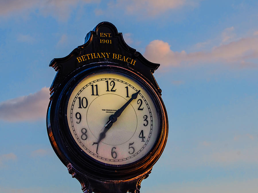 Bethany Beach Clock Photograph by David Kay