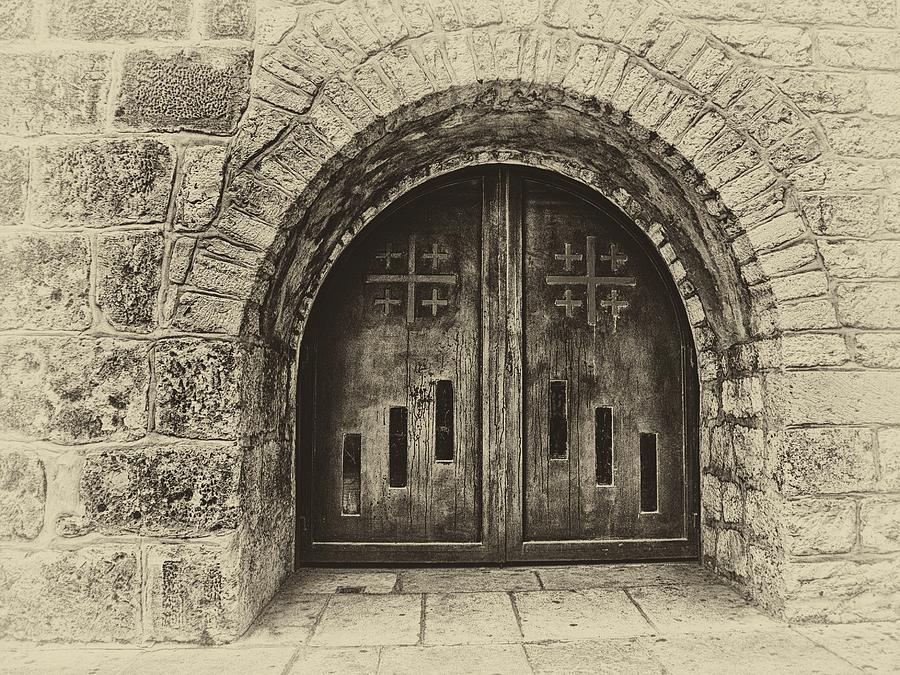 Bethlehem Doorway Antiqued Photograph by Mark Fuller