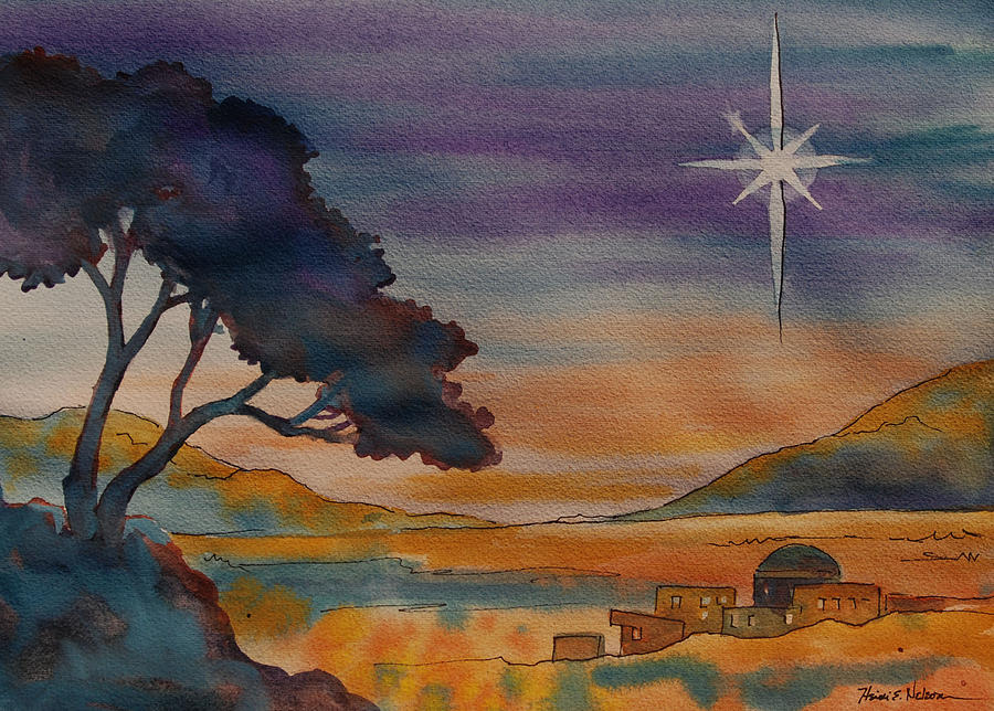 Star over Bethlehem Painting by Heidi E Nelson
