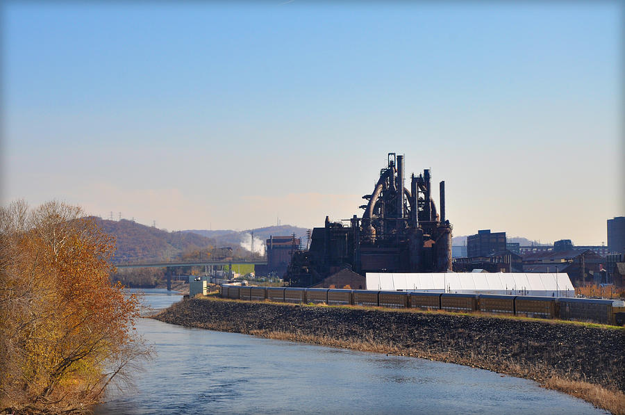 Bethlehem Steel and the Lehigh River Photograph by Bill Cannon