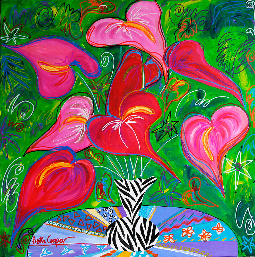 Flower Painting - Beths Flowers by Beth Cooper