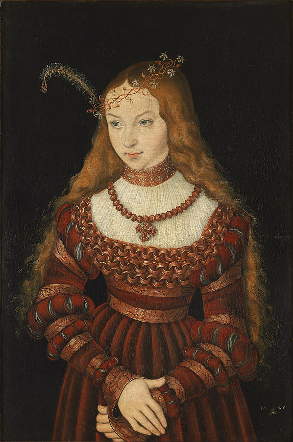 Betrothal Portrait Of Sybille Of Cleves, 1526-7 Oil On Panel Photograph by Lucas, the Elder Cranach