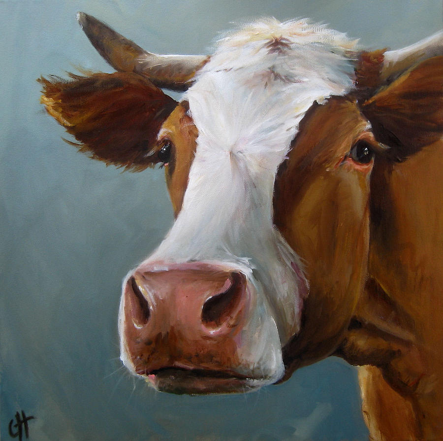 Cow Painting - Betsy the Cow by Cari Humphry