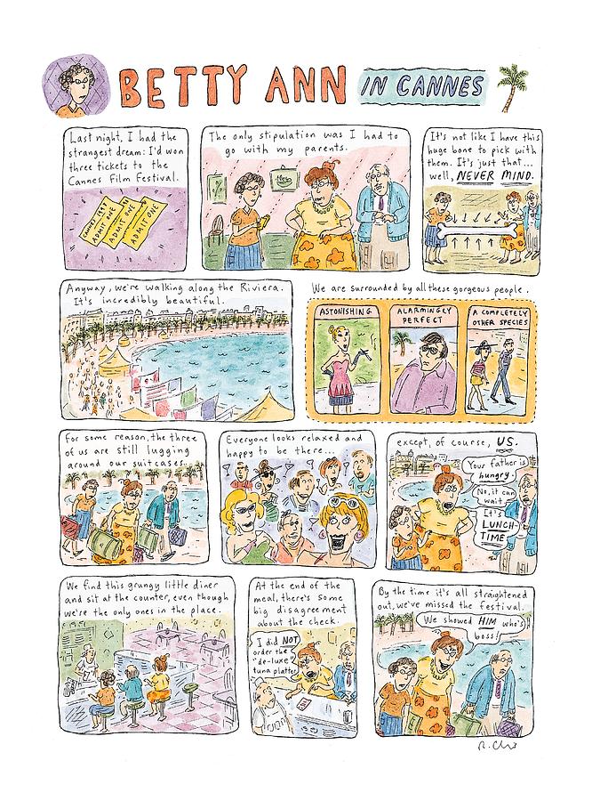 betty Ann In Cannes Drawing by Roz Chast