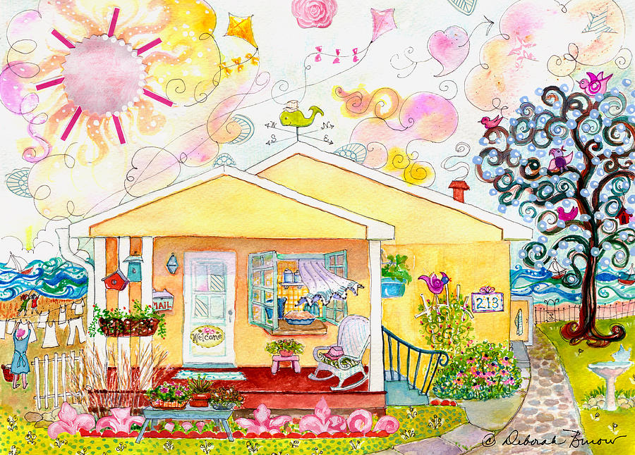 Flower Painting - Bettys House by Deborah Burow