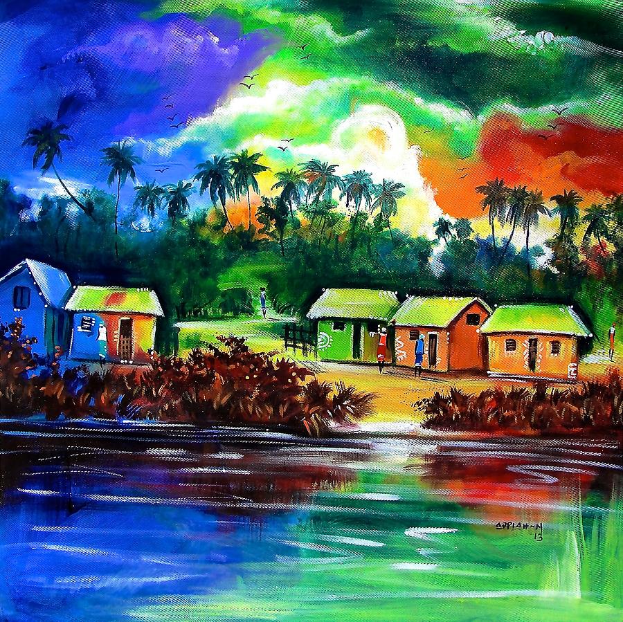 Between Morning and Evening Painting by Appiah Ntiaw