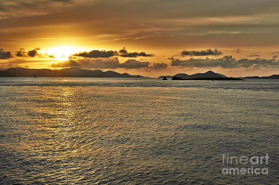 Sunset Photograph - Between St. John and Thomas sunset by Eyzen M Kim