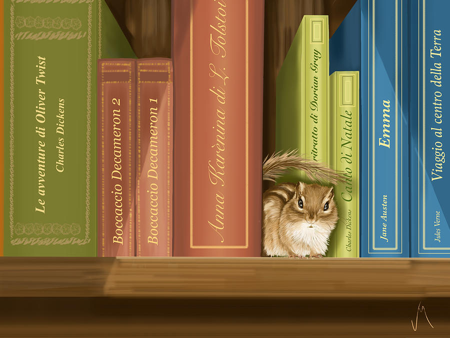 Between the books Painting by Veronica Minozzi