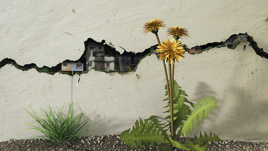 Digital Digital Art - Between the Cracks by Cynthia Decker Digital Digital Art - Between the Cracks by Cynthia Decker