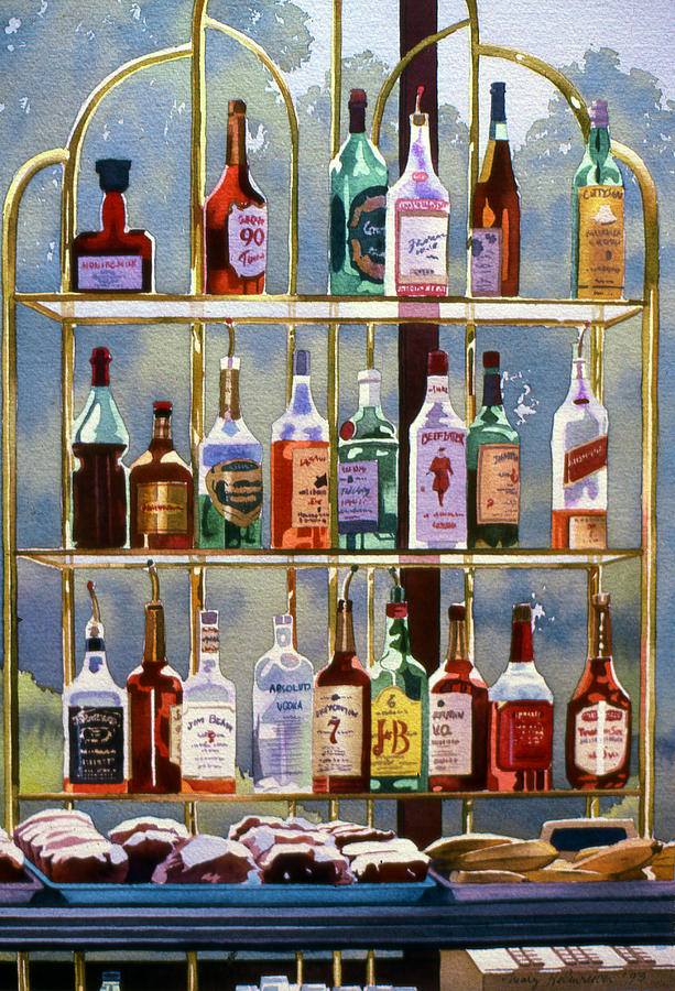 Beverly Hills Painting - Beverly Hills Bottlescape by Mary Helmreich
