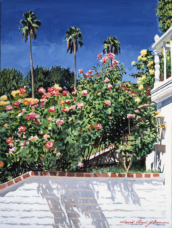 Landscape Painting - Beverly Hills Roses by David Lloyd Glover