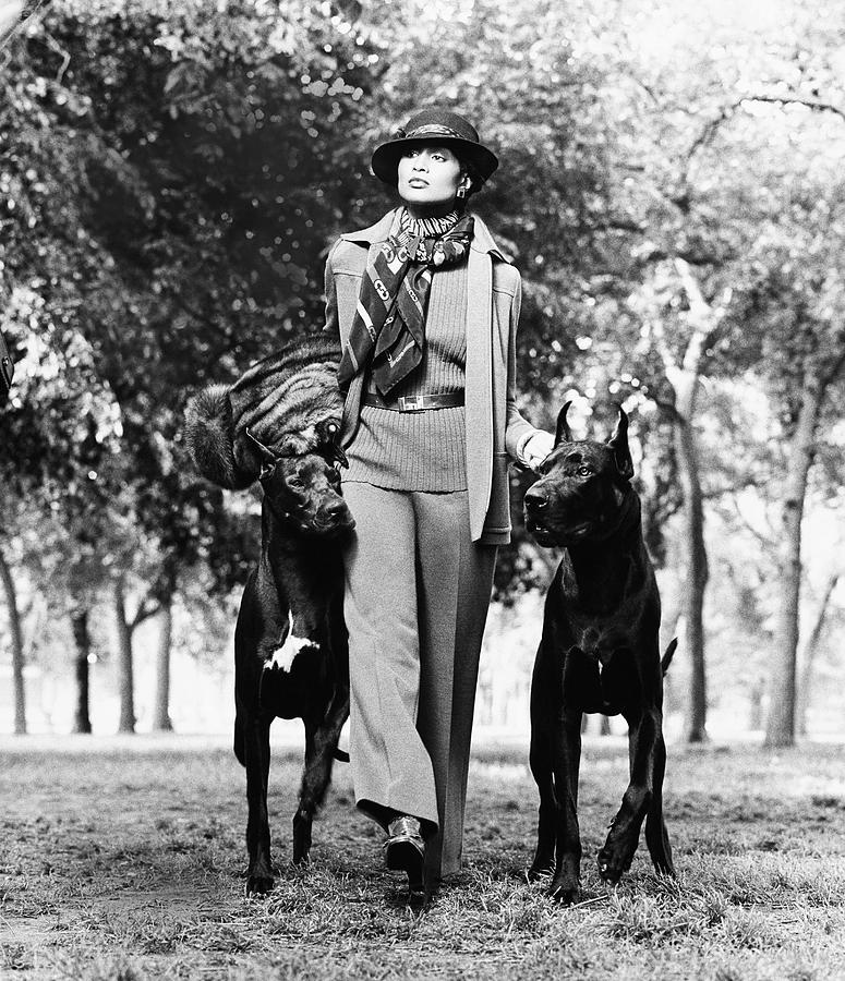 Beverly Johnson Wearing A Jacket And Pants Photograph by Francesco Scavullo