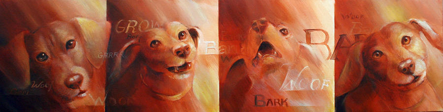 Dachshund Painting - Beware of Bark by Vanessa Bates