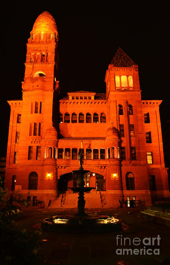 Bexar County Courthouse at Night in Downtown San Antonio Texas Photograph by Shawn OBrien